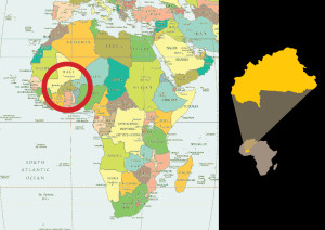 Localizzazione del Burkina Faso sulla carrta geografica